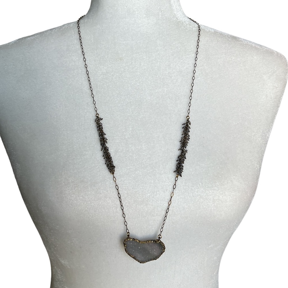 Boho Luxe Long Druzy Necklace